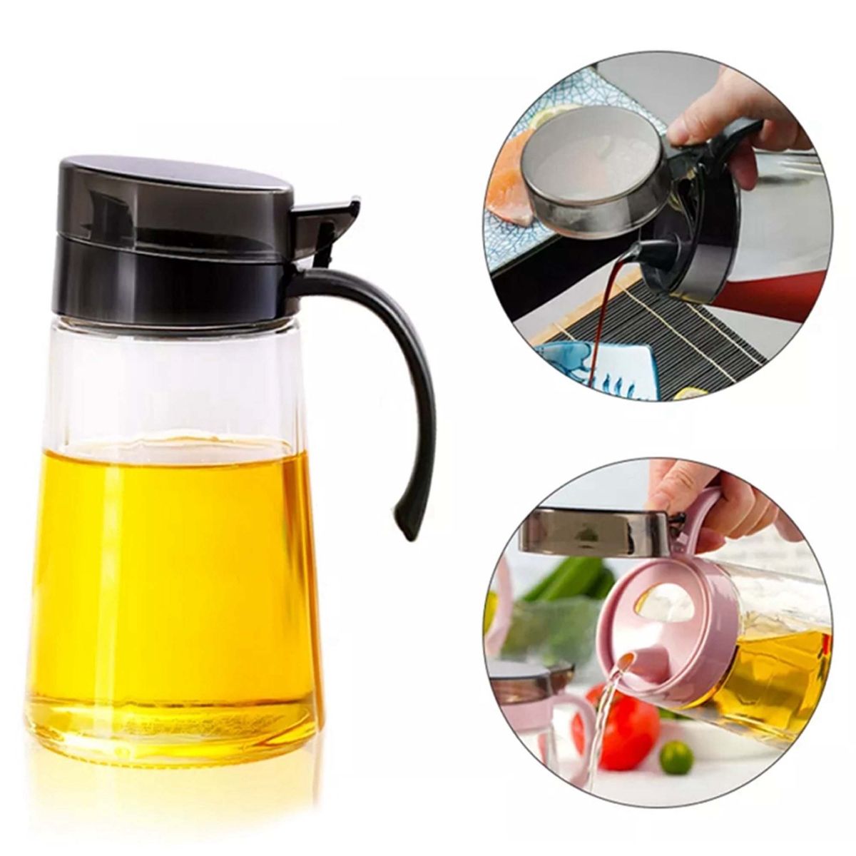 GENERICO - Frasco De Vidrio Para Aceite De Cocina 700ml