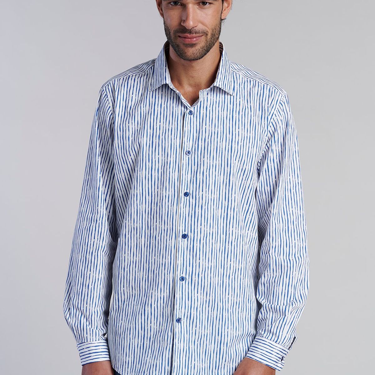 FEROUCH - Camisa Estampada Aqua Fj Azul Ferouch