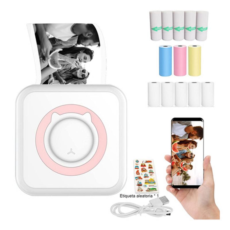 GENERAC - Mini Impresora Térmica Portátil Bluetooth Accesorios 13 Roll