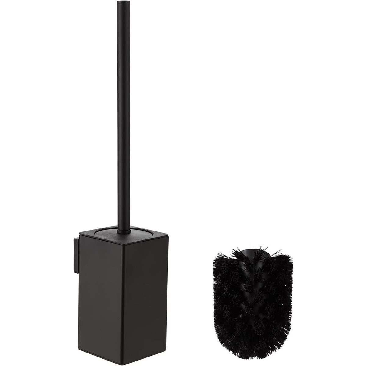 KUANGYE - Cepillo De Baño Inodoro Metálico Negro Moderno