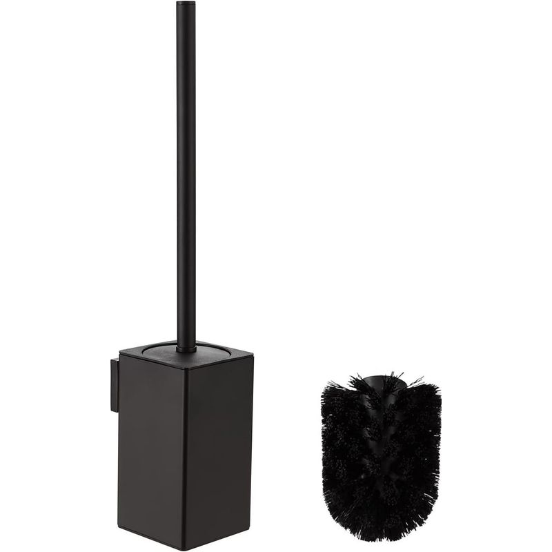 KUANGYE - Cepillo De Baño Inodoro Metálico Negro Moderno