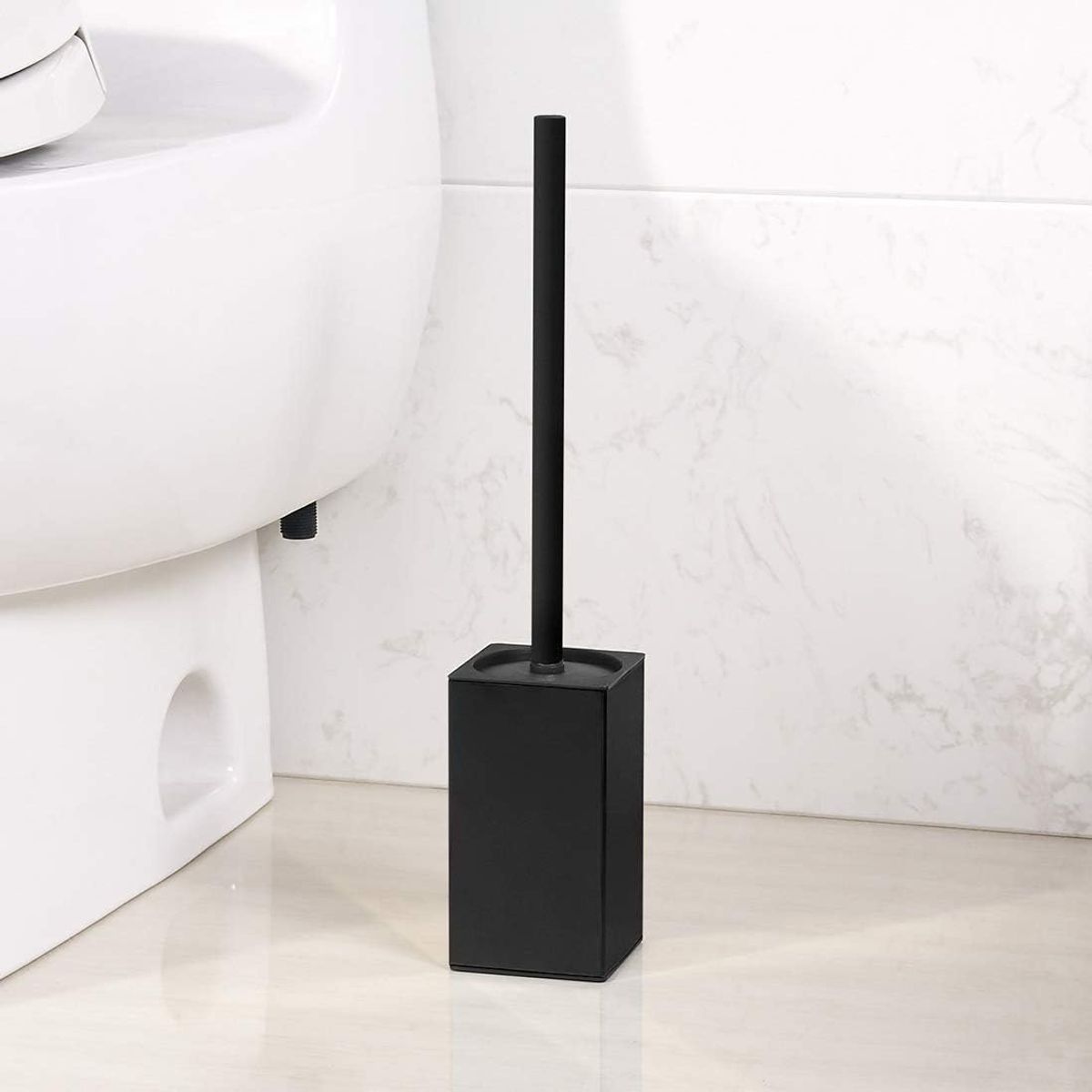 KUANGYE - Cepillo De Baño Inodoro Metálico Negro Moderno