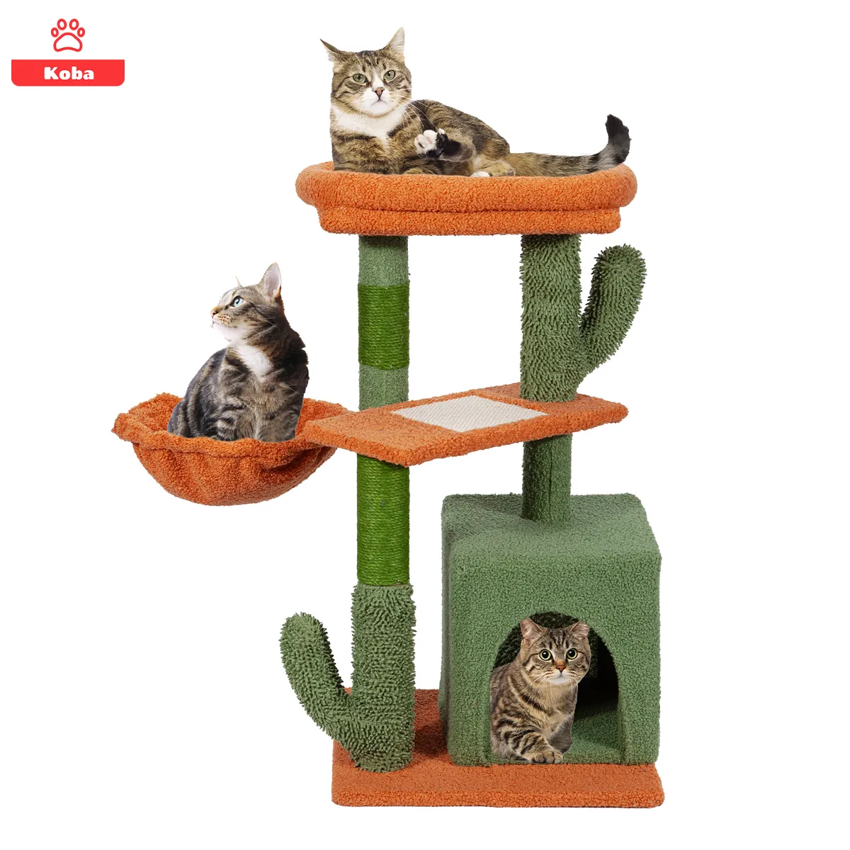 KOBA - Rascadores Para Gatos Torre Multifuncional Cactus 77cm Koba