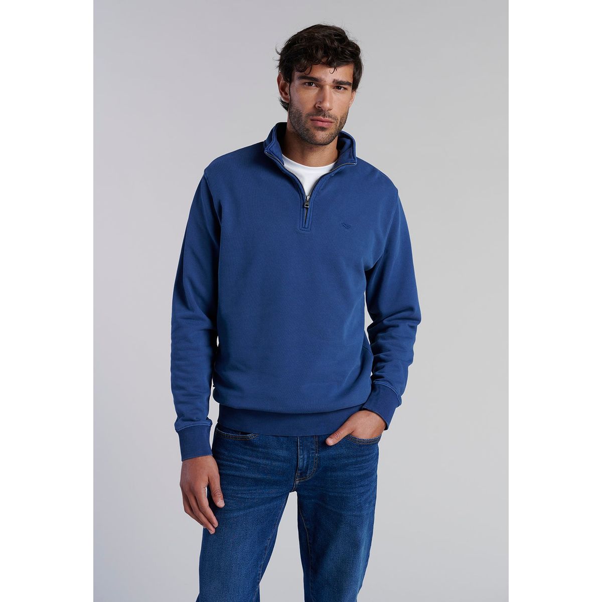 FEROUCH - Poleron Medio Cierre Blaine Azul Ferouch