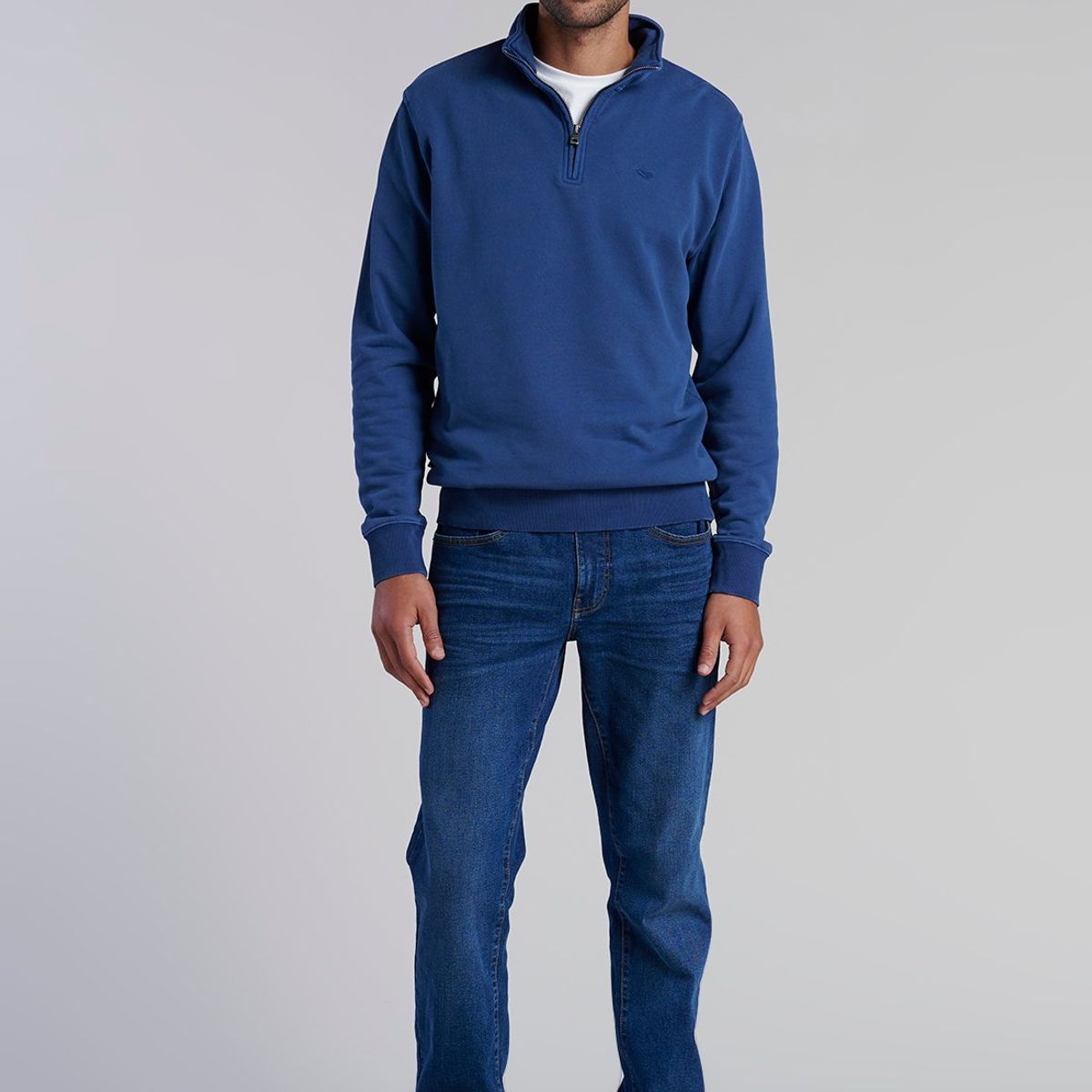 FEROUCH - Poleron Medio Cierre Blaine Azul Ferouch