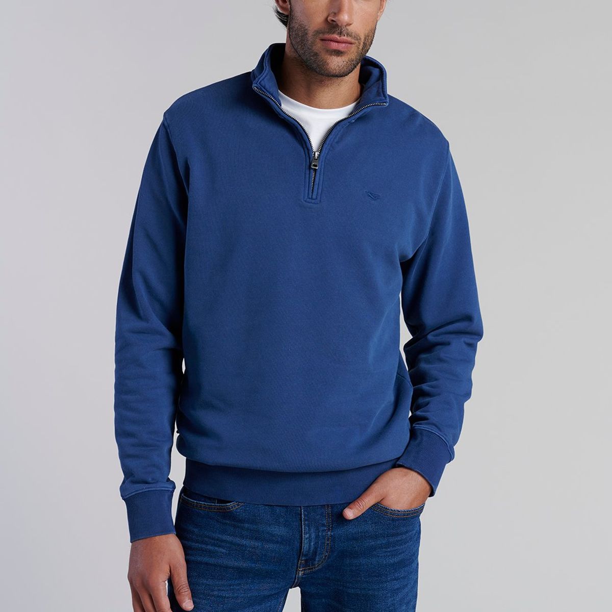 FEROUCH - Poleron Medio Cierre Blaine Azul Ferouch