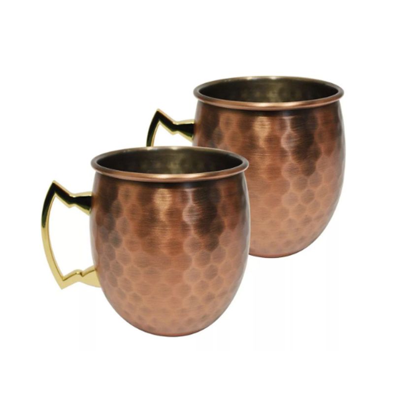 GENERICO - Vasos Cobre Set De 2 Casatua Moscow Mule Coctel 500ml