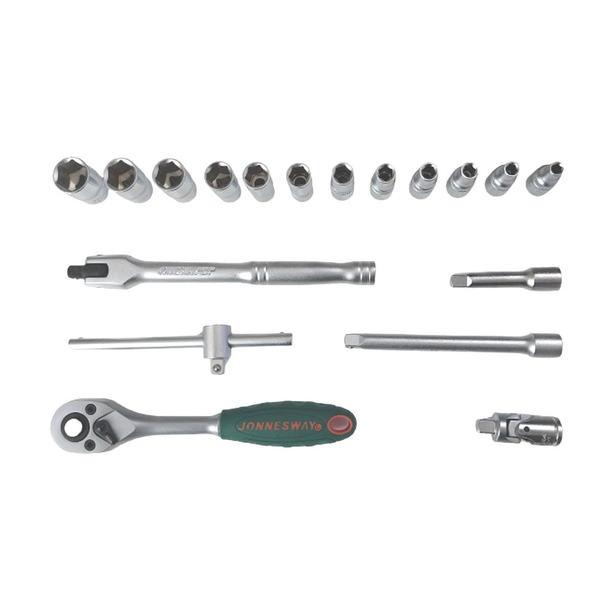 JONNESWAY - Juego de Dados Hexagonales Jonnesway 1/4 en mm - 18 Pzs