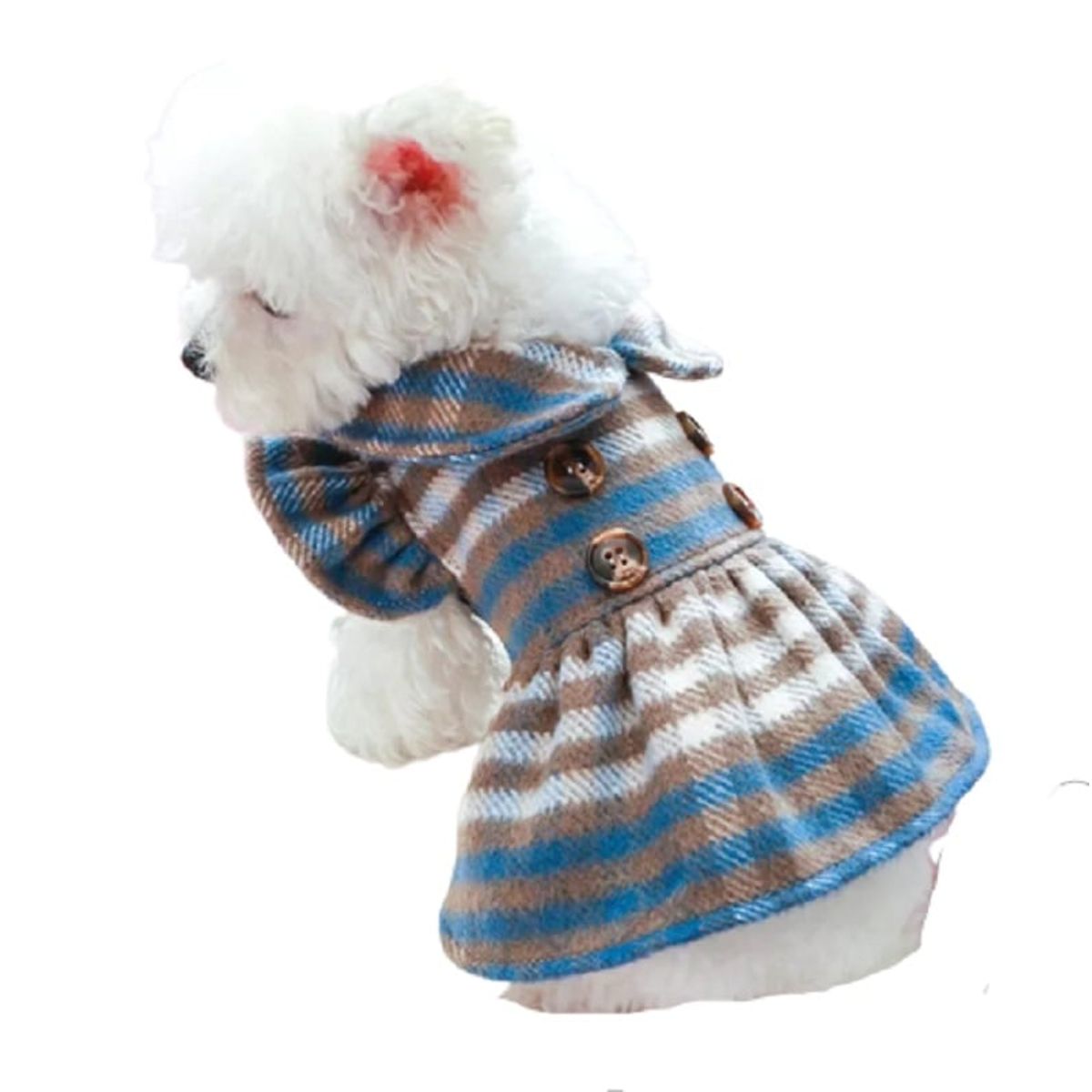 GENERICO - Vestido Abrigo Otoño Invierno para perritas TXL Gris Azul