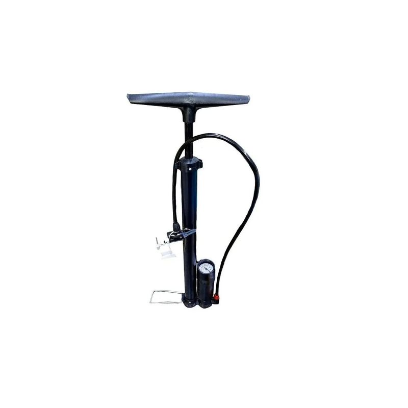 GENERICO - Kit Bombin De Pie Manómetro Kit De Puntas Bici Pelota Auto
