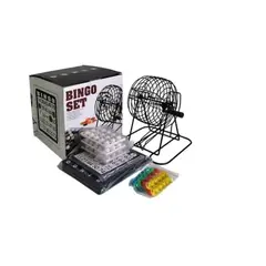 GENERICO - Bingo Completo Incluye Tombola Fichas Pelotas Juego Black