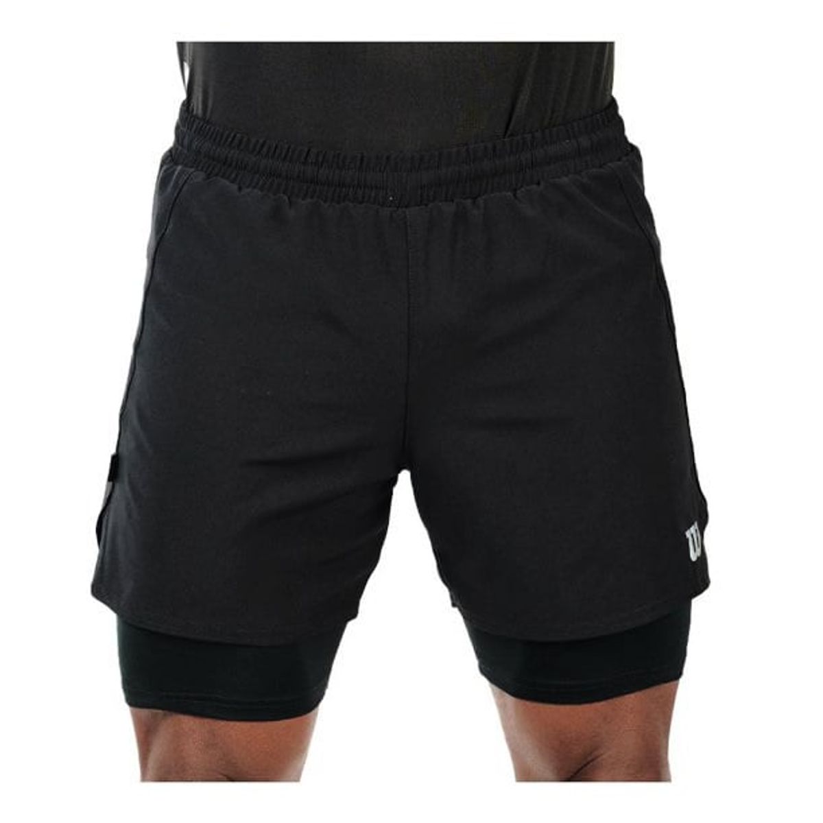 WILSON - Short Wilson Flex Negro Con Calza Tenis Padel