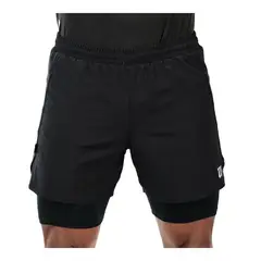 WILSON - Short Flex Negro Con Calza Tenis Padel