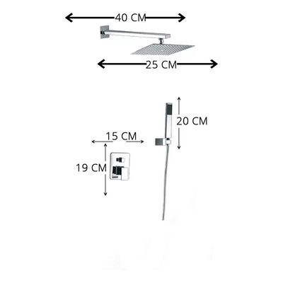 Imagen 2 del producto Kit Set Plato Ducha Brazo Y Monomando Teléfono 2 Funciones