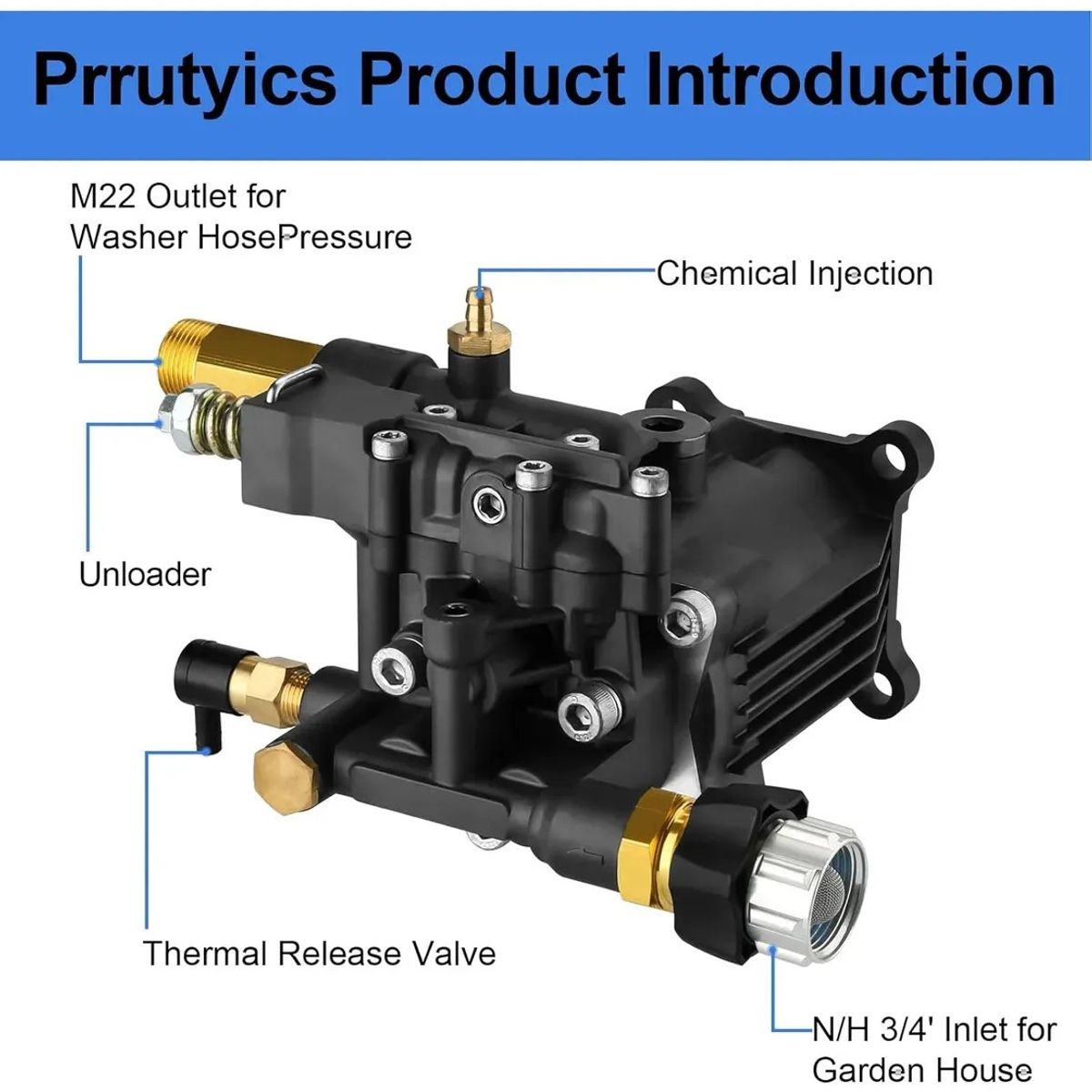 KUANGYE - Bomba Lavadora A Presión 2800-3200 Psi 2,5 Gpm Con Eje 3/4