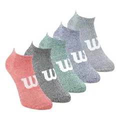 WILSON - Calcetín Deportivo Jaspeado W - 5 Pares Tenis Padel