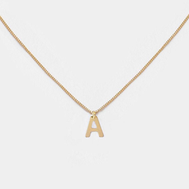 PSK JOYAS - Collar Mujer Enchape Oro 18 Kt  Colgante Letra A 10 Mm Psk