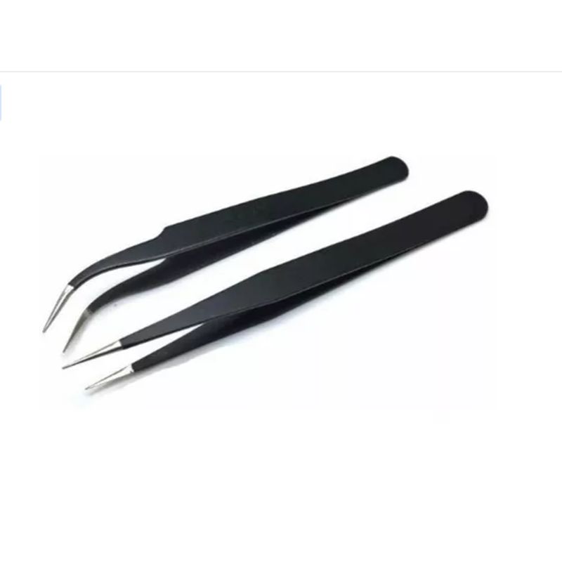 GENERICO - Set Pinzas Curva Y Recta Profesional Para Pestañas