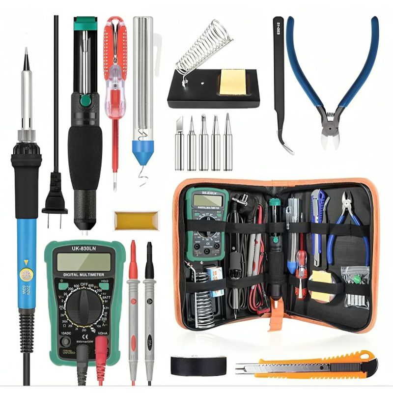 OEM - Kit Eléctrico Cautín 60w Regulable 17 Accesorios