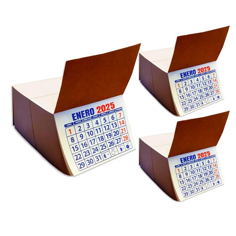 CURSOR - Mini Taco Calendario Año 2025 300 Unidades ( 7x5 cm Aprox)