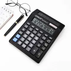 GEN - Calculadora Doble Pantalla Lcd A Pila Comercio Negocio Otros - Negro