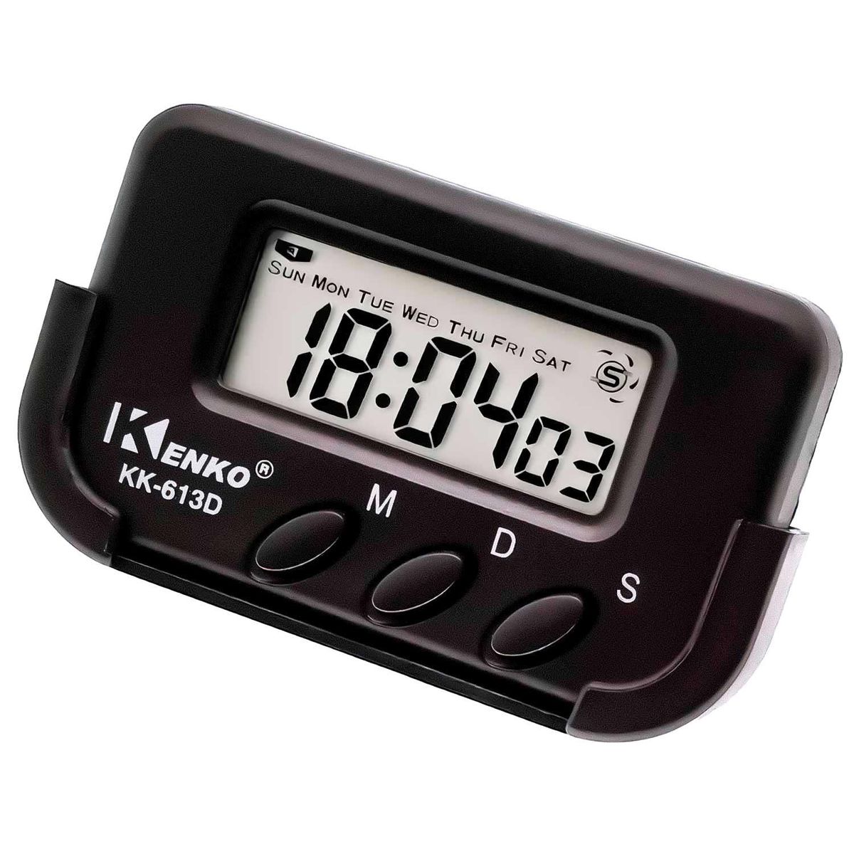 GEN - Reloj Digital Mini Hora Fecha Para Auto Moto Escritorio - Negro