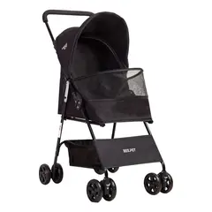 BEBESIT - Coche Mascota Plegable Light Perro Gato Negro BeePet
