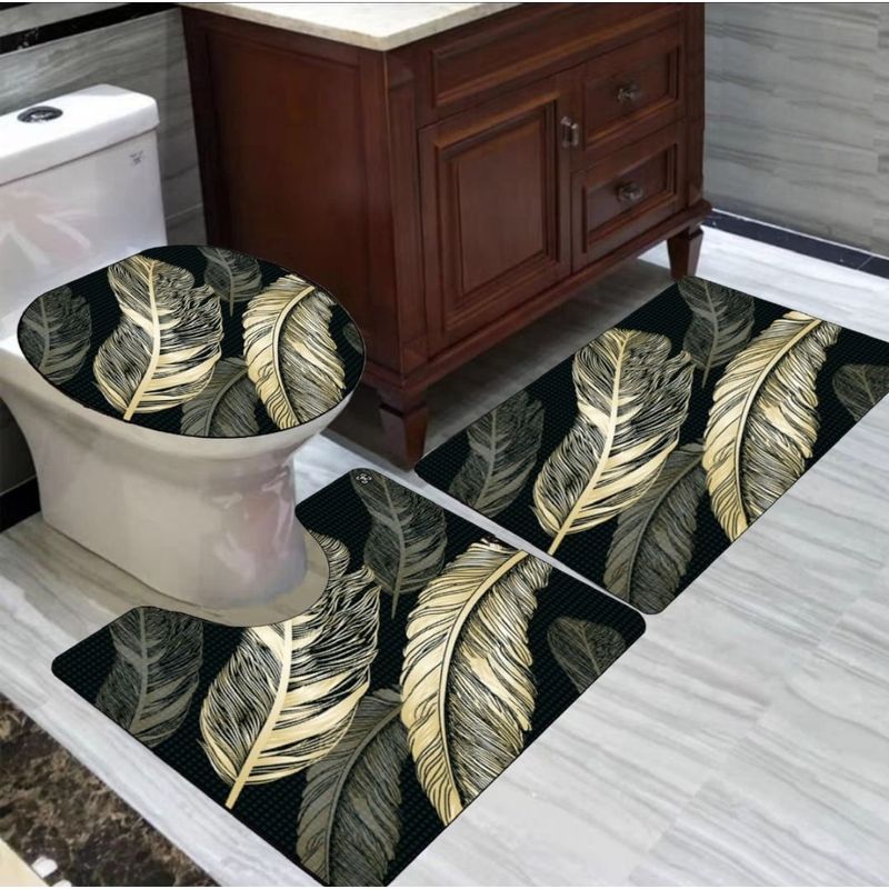 GENERICO - Set de baños alfombras Con diseños 3 piezas