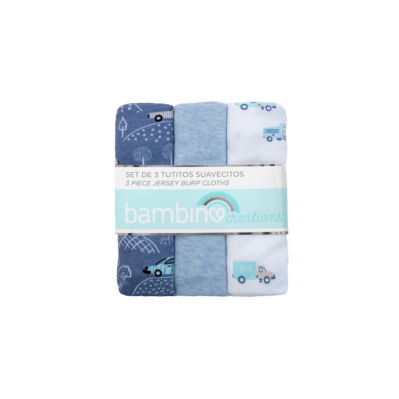 BAMBINO - Set De 3 Tutos Bambino Azul Transportes