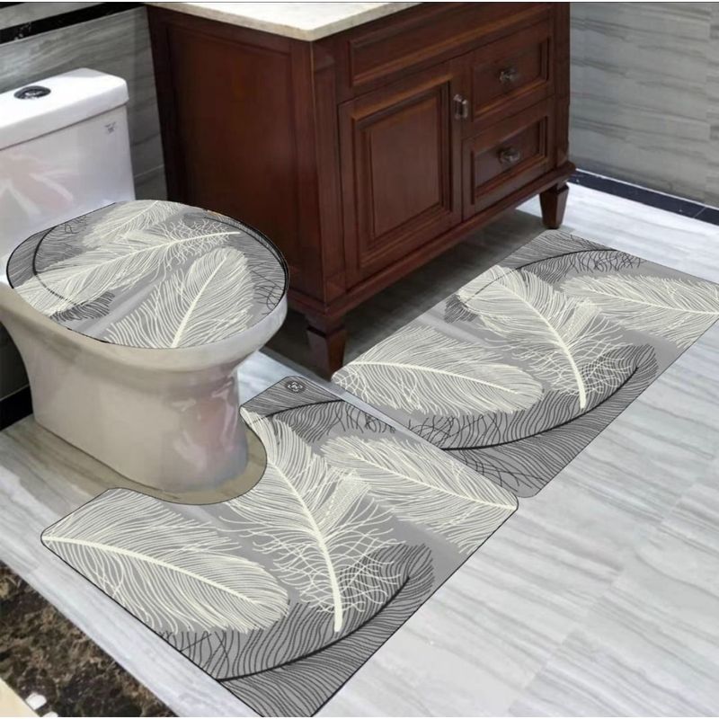 GENERICO - Set de baños alfombras Con diseños 3 piezas