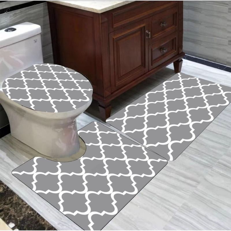 GENERICO - Set de baños alfombras Con diseños 3 piezas