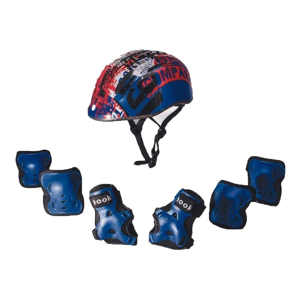 HOOK - Set Protecciones Niño Hook Casco Rodillera Codera Muñequera