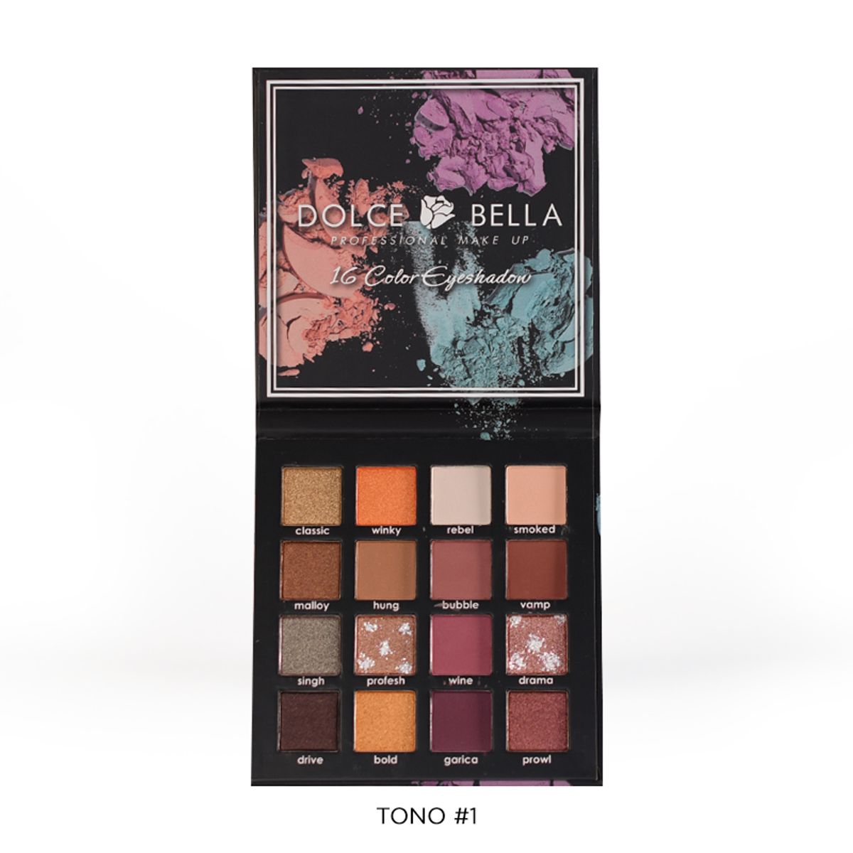 DOLCE BELLA - PALETA DE SOMBRAS 16 COLORES TONO 1 DOLCE BELLA