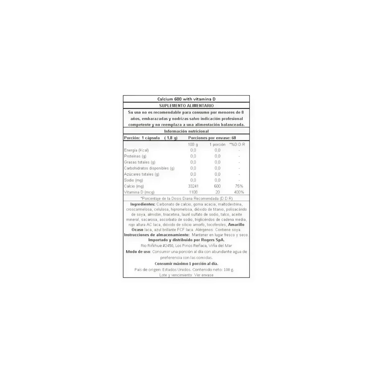 NATURE'S TRUTH - CALCIO 600 MG + VITAMINA D3 60 CAPSULAS - NATURE'S TRUTH