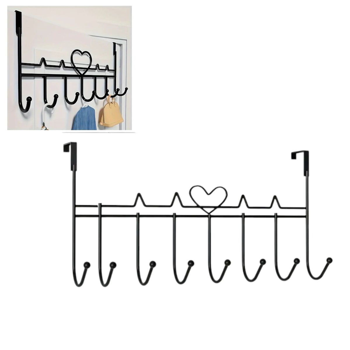 GENERICO - colgadores de ropa 8 ganchos metalicos perchero de puerta