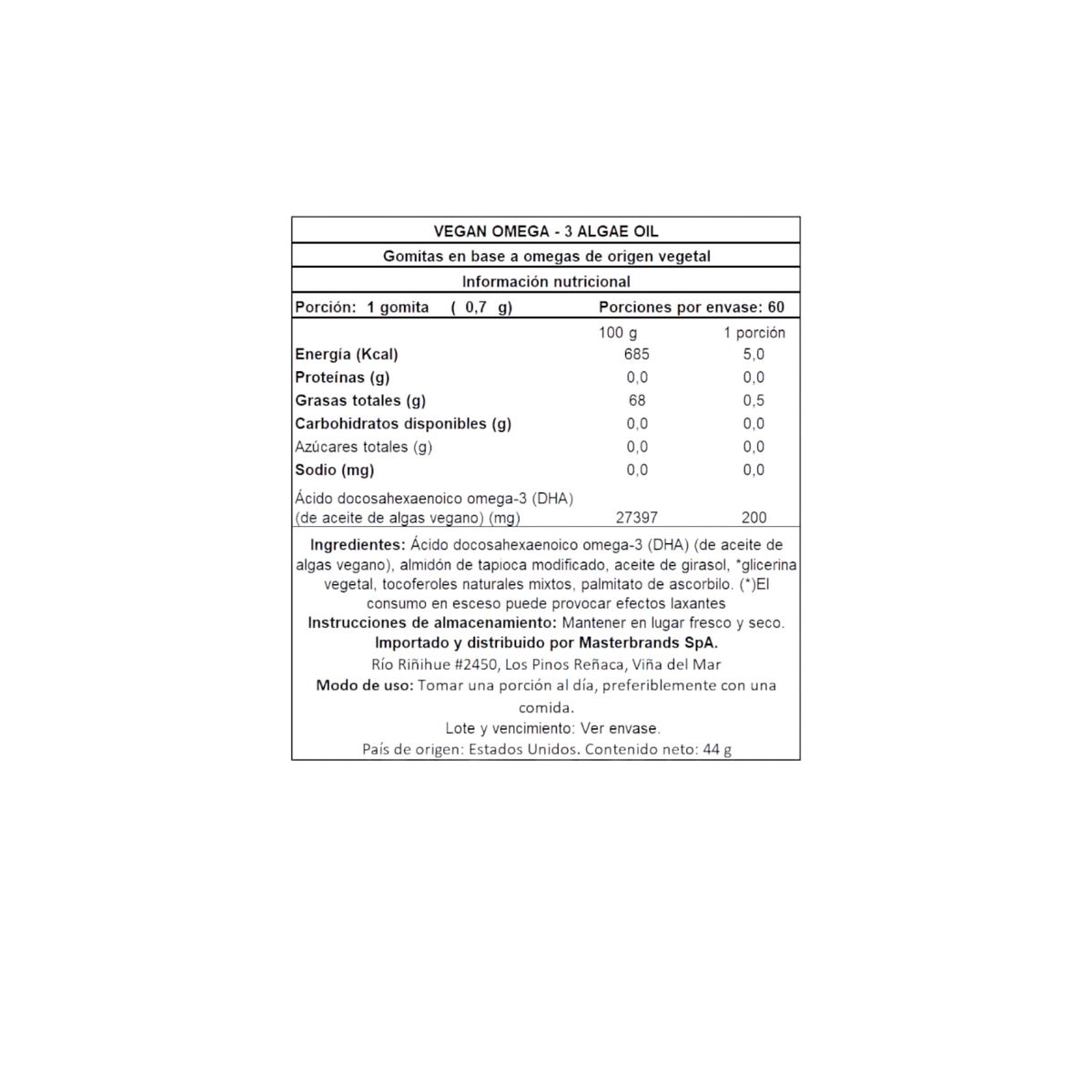 NATURE'S TRUTH - OMEGA 3 VEGANO CON DHA 60 SOFTGELS - NATURE'S TRUTH