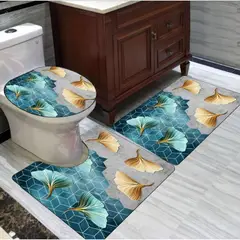 GENERICO - Set de baños alfombras Con diseños 3 piezas
