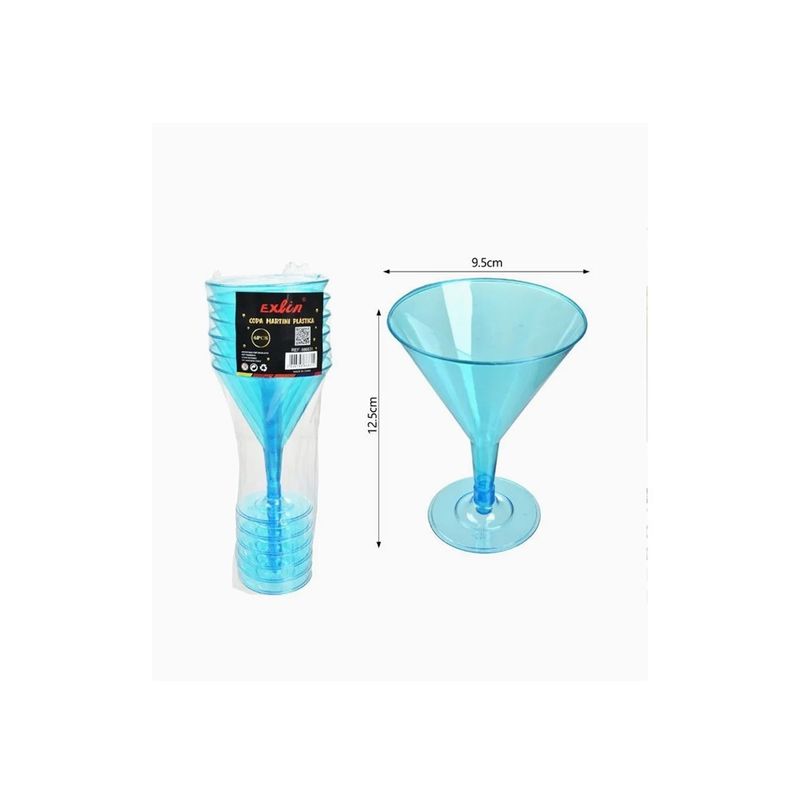 GENERICO - Copa Martini Plástico Surtidos 12.5 cm x 9.5 cm
