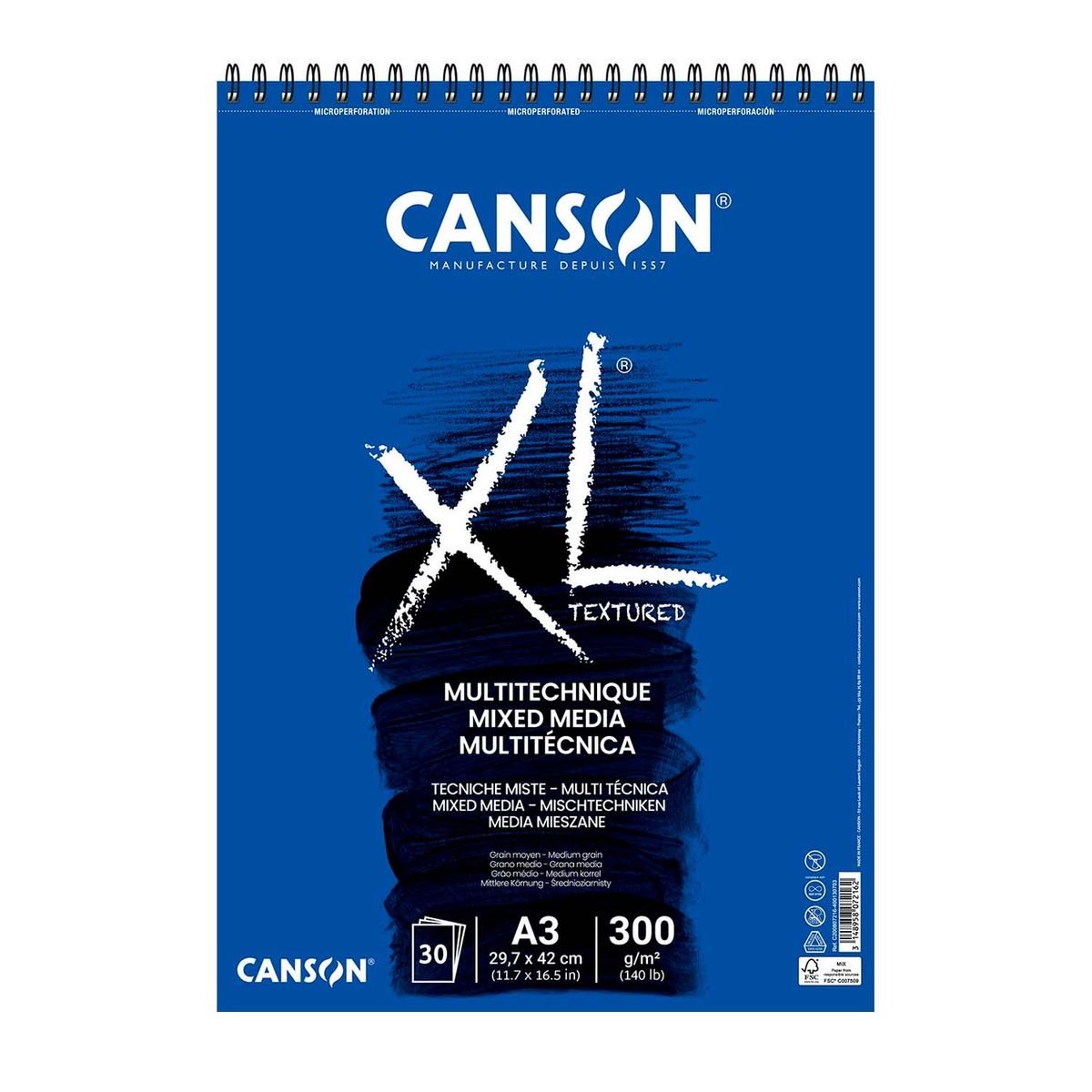 CANSON - Croquera Canson XL Mix-Media 300gr 30 hjs A3 (29.7x42cm)