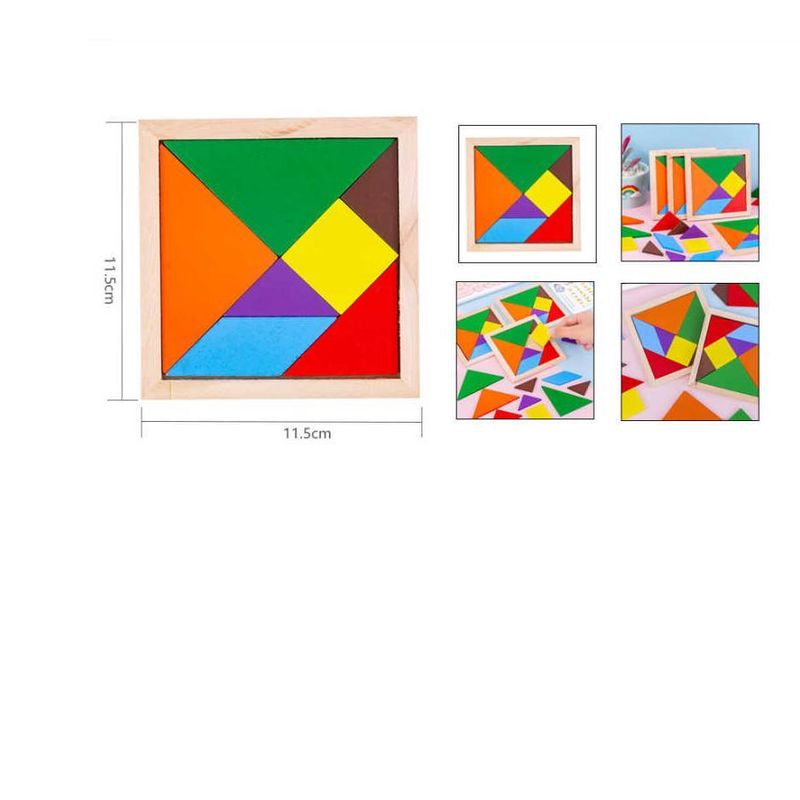 GENERICO - Pack 12 Tangram pequeño Juego Madera infantil