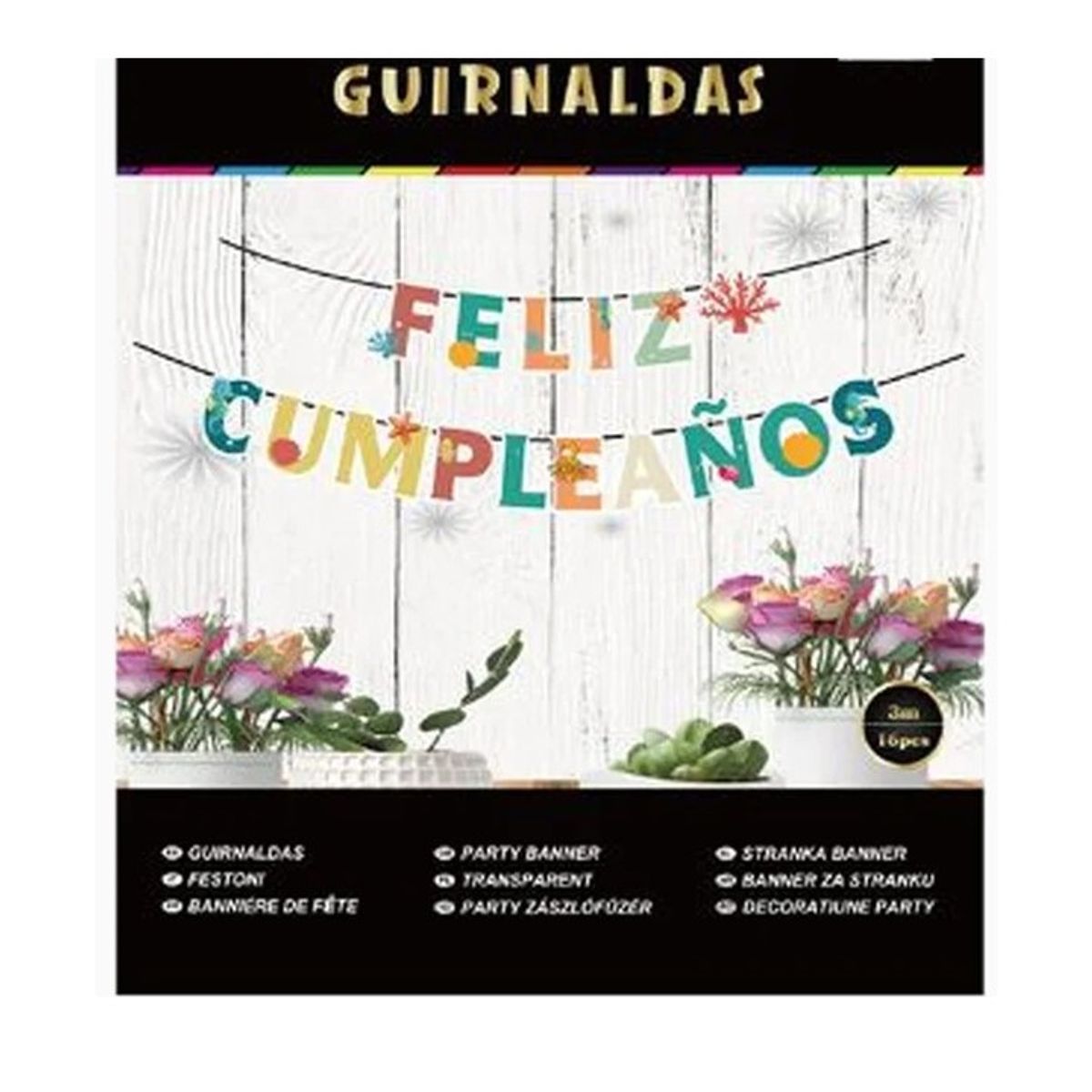 GENERICO - Guirnaldas 3 metros Colores Variados