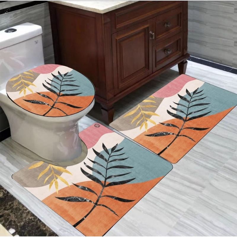 GENERICO - Set de baños alfombras Con diseños 3 piezas