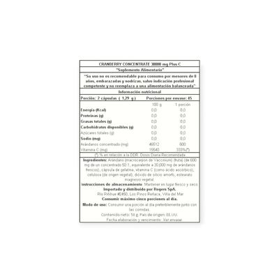 Imagen 2 del producto CRANBERRY CONCENTRADO 30000MG + VITAMINA C 90 CPS -