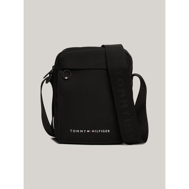 TOMMY HILFIGER - Bolso Reporter Solid Con Logo Negro Tommy Hilfiger