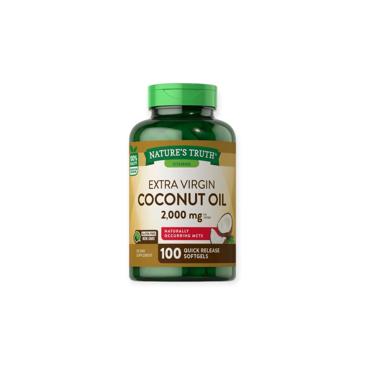 NATURE'S TRUTH - ACEITE DE COCO EXTRA VIRGEN 2000MG 100 CAPSULAS - NATURE'S TRUTH
