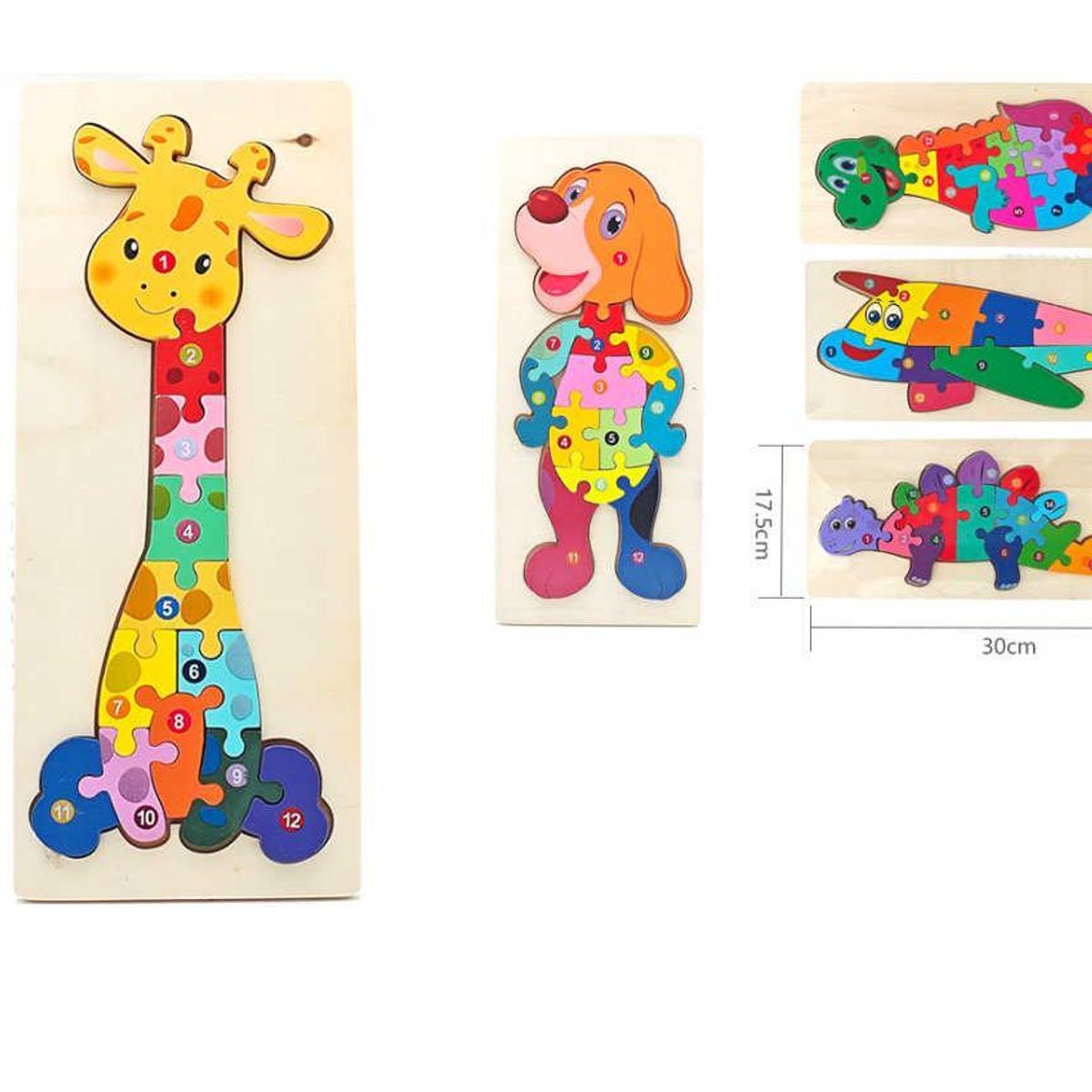 GENERICO - Pack 5 Puzzles Rompecabezas Maderas 3d