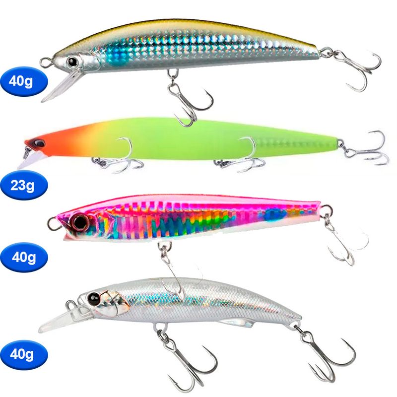 GENERICO - Pack10, 4 Señuelos Surtido 40g Pesca Agua Salada