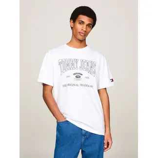 TOMMY HILFIGER - Polera Archive Con Logo Regular Fit Blanco Tommy Jeans