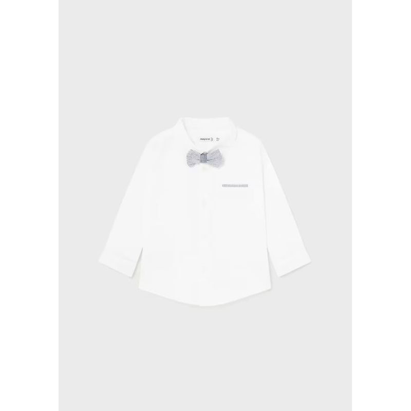 MAYORAL - Camisa manga larga con pajarita Better Cotton bebé