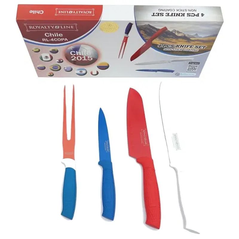 GENERICO - Set De 4 Pcs Cuchillos Y Tenedor Antibacterial RL-4COPA